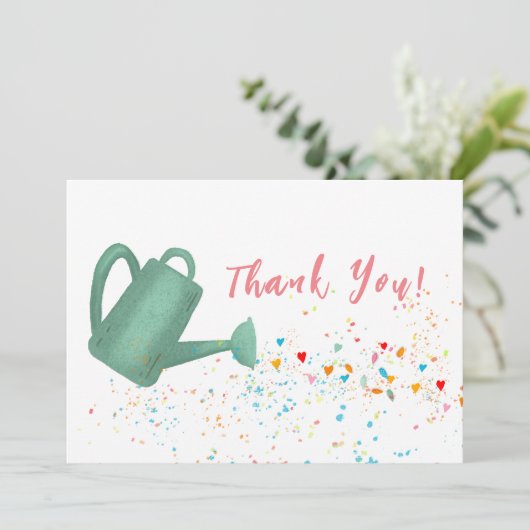 Vrijgezellenfeest dank u die blikken harten water  bedankkaart (Staand voorkant)