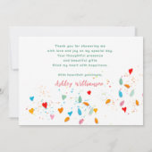 Vrijgezellenfeest dank u die blikken harten water  bedankkaart (Achterkant)