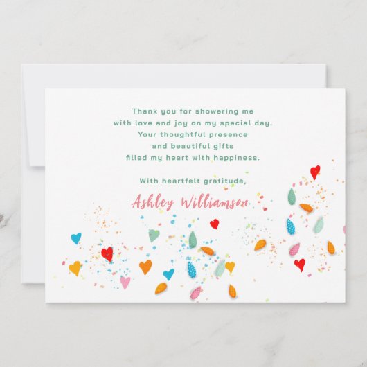 Vrijgezellenfeest dank u die blikken harten water bedankkaart (Achterkant)