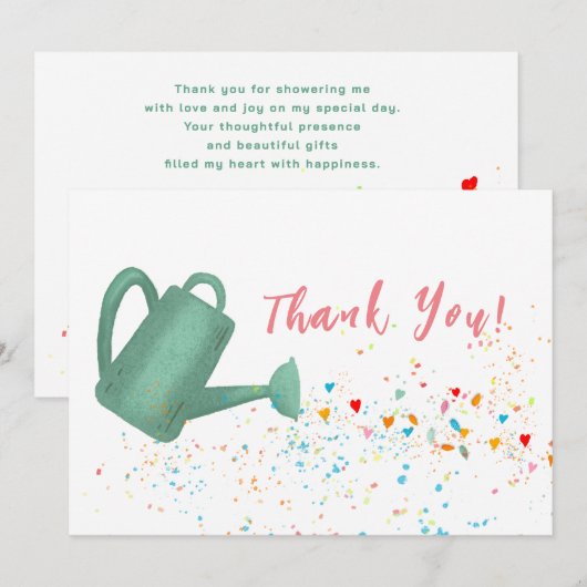 Vrijgezellenfeest dank u die blikken harten water bedankkaart (Voorkant / Achterkant)