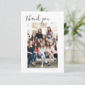 Vrijgezellenfeest dank u foto minimalistisch bedankkaart (Staand voorkant)