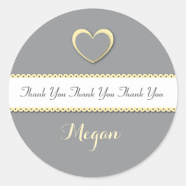 Vrijgezellenfeest Dank U GEEL en GRIJS V014 Ronde Sticker