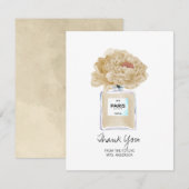 Vrijgezellenfeest Dank u Kaart Champagne Peonies (Voorkant / Achterkant)