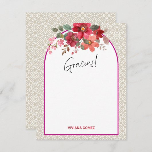 Vrijgezellenfeest Dank u kaart SPAANS (Voorkant / Achterkant)