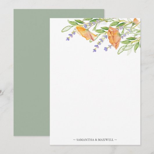 Vrijgezellenfeest Dank u Kaarten Boho Wildflower (Voorkant / Achterkant)