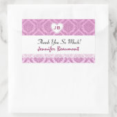 Vrijgezellenfeest Dank u Roze Damask V16 Rechthoekige Sticker (Tas)
