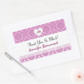 Vrijgezellenfeest Dank u Roze Damask V16 Rechthoekige Sticker (Envelop)