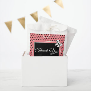 Vrijgezellenfeest Dank u Roze Zwarte Polka Dots Bo Bedankzakje