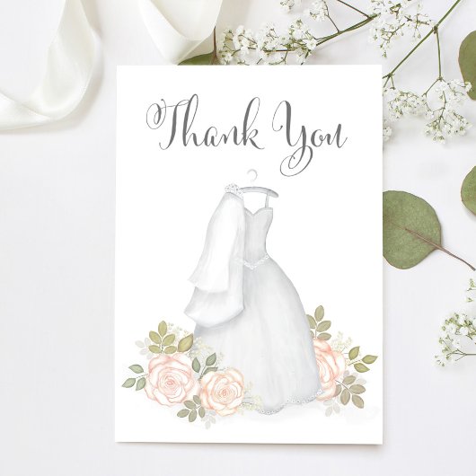 Vrijgezellenfeest Dank u trouwjurk Bedankkaart