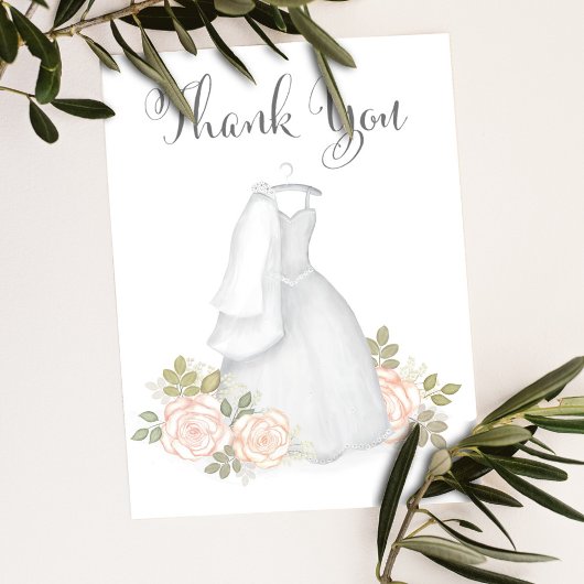 Vrijgezellenfeest Dank u trouwjurk Bedankkaart