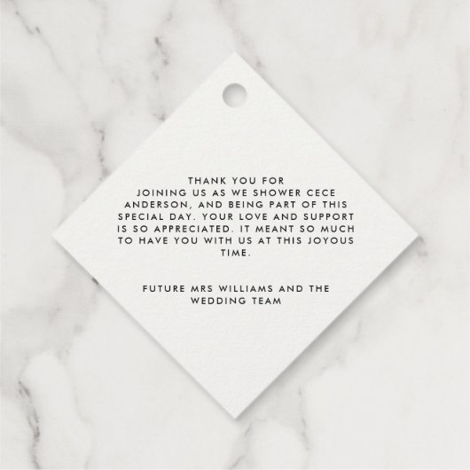 Vrijgezellenfeest dankzij moderne pampas grassplat bedankjes labels (Achterkant)