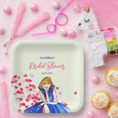 Vrijgezellenfeest Dark Royal Blue Cocktail Gown Papieren Bordje (Feest)