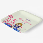 Vrijgezellenfeest Dark Royal Blue Cocktail Gown Papieren Bordje (Gebogen)