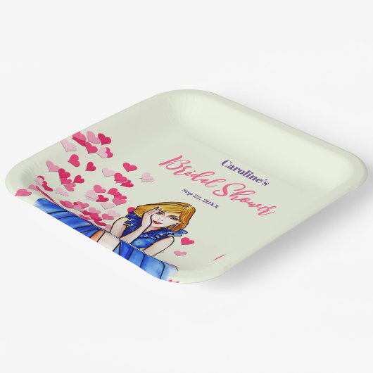 Vrijgezellenfeest Dark Royal Blue Cocktail Gown Papieren Bordje (Gebogen)