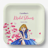 Vrijgezellenfeest Dark Royal Blue Cocktail Gown Papieren Bordje (Voorkant)