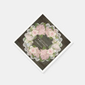 Vrijgezellenfeest Dark Wood Lace Hydrangea Roos Kr Servetten (Hoek)