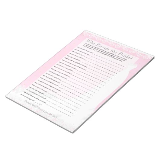 Vrijgezellenfeest dat de Bride Game kent - Roze Notitieblok (Schuin)