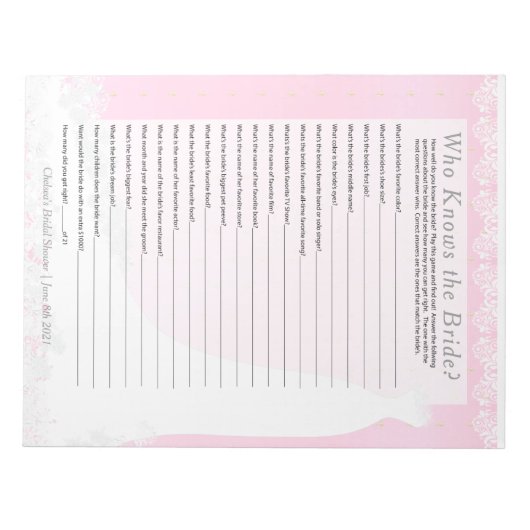 Vrijgezellenfeest dat de Bride Game kent - Roze Notitieblok (Voorkant)