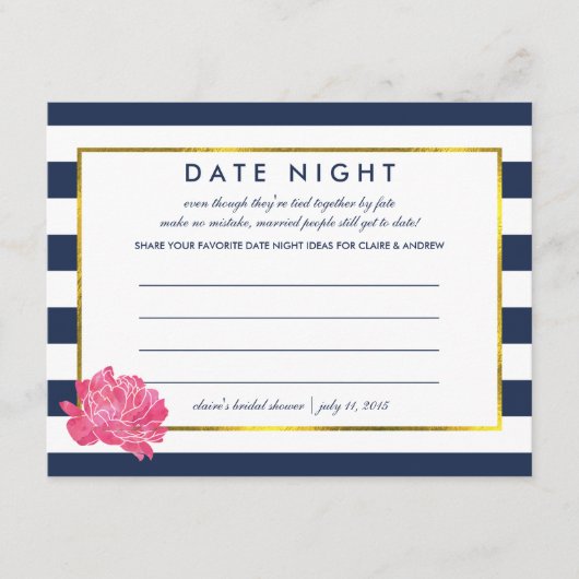 Vrijgezellenfeest Datum Nachtelijke Kaarten | Navy (Voorkant)