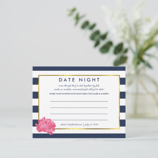 Vrijgezellenfeest Datum Nachtelijke Kaarten | Navy (Staand voorkant)