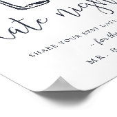 Vrijgezellenfeest Datum Nachtingang teken Poster (Hoek)