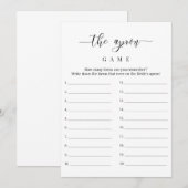 Vrijgezellenfeest De Kaart van het Spel van het Sc (Voorkant / Achterkant)