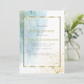 Vrijgezellenfeest | Denim Blue Waterverf Wash Aankondiging (Staand voorkant)