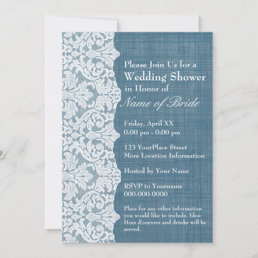 Vrijgezellenfeest: Denim en Lace Pattern Kaart (Voorkant)