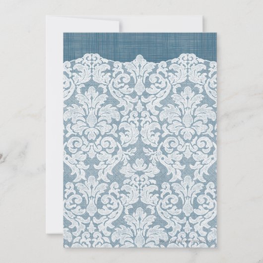 Vrijgezellenfeest: Denim en Lace Pattern Kaart (Achterkant)