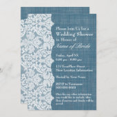 Vrijgezellenfeest: Denim en Lace Pattern Kaart (Voorkant / Achterkant)