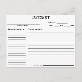 Vrijgezellenfeest Dessert Recipcard Uitnodiging Briefkaart