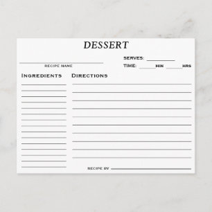 Vrijgezellenfeest Dessert Recipcard Uitnodiging Briefkaart