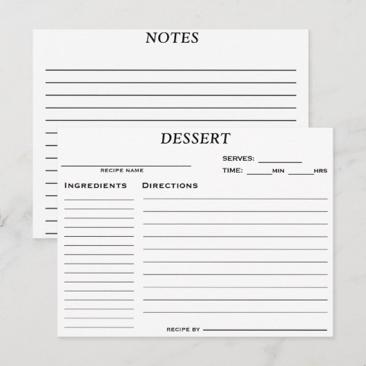 Vrijgezellenfeest Dessert Recipcard Uitnodiging Briefkaart (Voorkant / Achterkant)