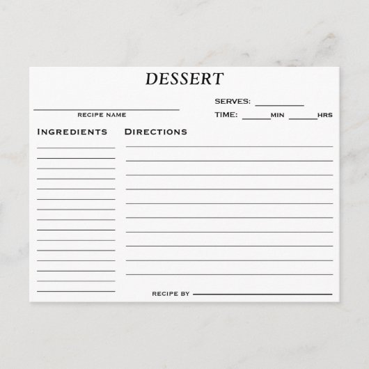 Vrijgezellenfeest Dessert Recipcard Uitnodiging Briefkaart (Voorkant)