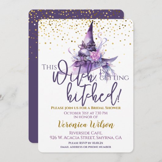 Vrijgezellenfeest Deze heks wordt getikt Kaart (Voorkant / Achterkant)