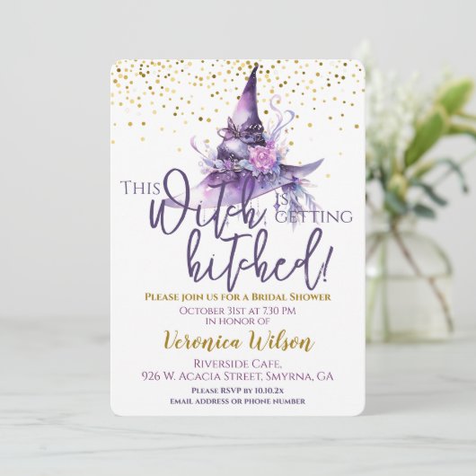 Vrijgezellenfeest Deze heks wordt getikt Kaart (Staand voorkant)