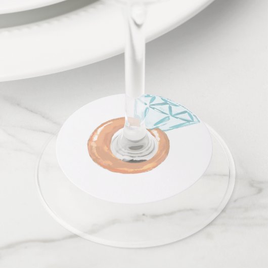 vrijgezellenfeest diamantring wijnglaslabel (Dichtbij)