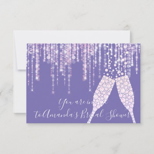 Vrijgezellenfeest Diamond Glass Bubbles Sweet16th Kaart (Voorkant)