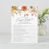 Vrijgezellenfeest die weet het paar beste spel kaart (Staand voorkant)