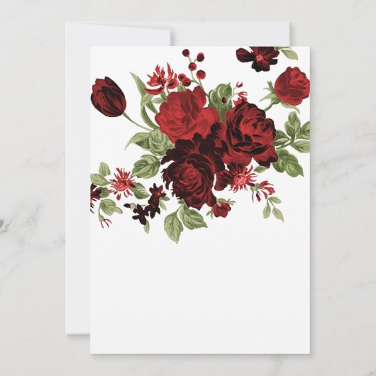 Vrijgezellenfeest - Diepe rode rozen Kaart (Achterkant)