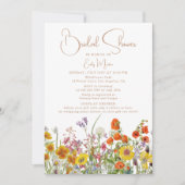 Vrijgezellenfeest Display Douche Boho Wildflower Kaart (Voorkant)