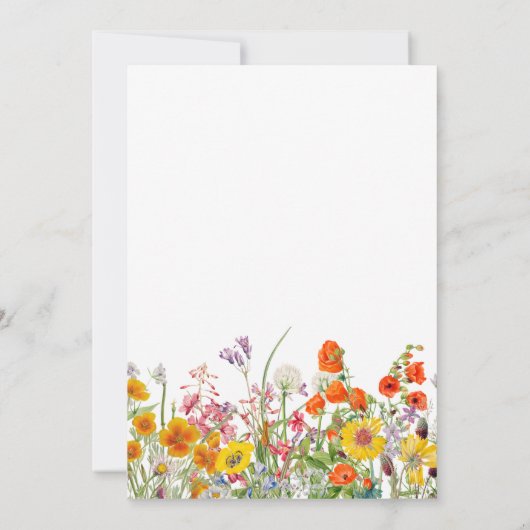 Vrijgezellenfeest Display Douche Boho Wildflower Kaart (Achterkant)