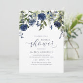 Vrijgezellenfeest Donkerblauwe wilde bloem Kaart (Staand voorkant)