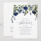 Vrijgezellenfeest Donkerblauwe wilde bloem Kaart (Voorkant / Achterkant)