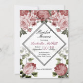 vrijgezellenfeest - Donkerroze Floral Kaart (Voorkant)