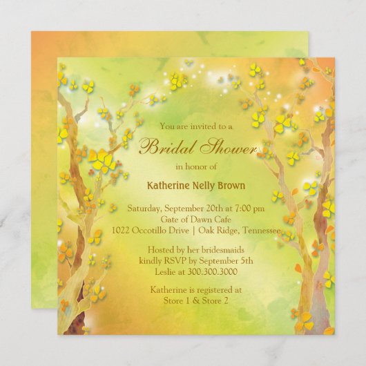 Vrijgezellenfeest Droy Forest Trees Kaart (Voorkant / Achterkant)