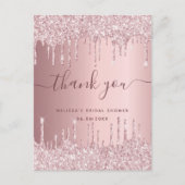 Vrijgezellenfeest druppelroze glitter druppels dan briefkaart (Voorkant)