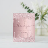 Vrijgezellenfeest druppelroze glitter druppels dan briefkaart (Staand voorkant)