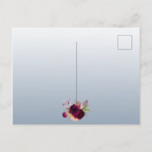 Vrijgezellenfeest dusty blue burgundy-uitnodiging briefkaart (Achterkant)