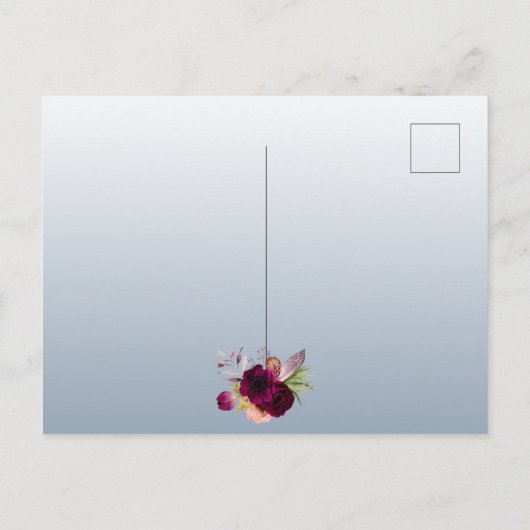 Vrijgezellenfeest dusty blue burgundy-uitnodiging briefkaart (Achterkant)